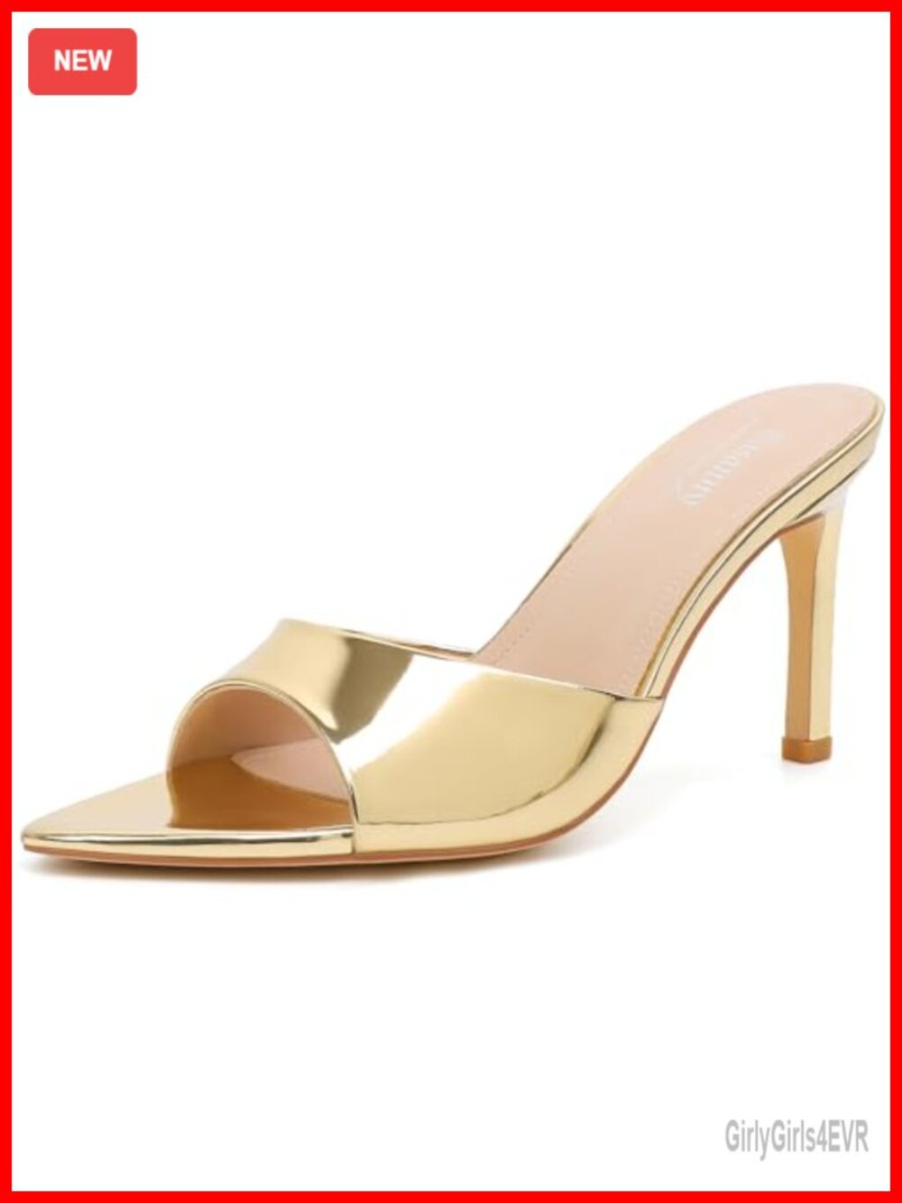 Women's Pointed Open Toe Mule Heels Stiletto Slip On Dressy Sandals